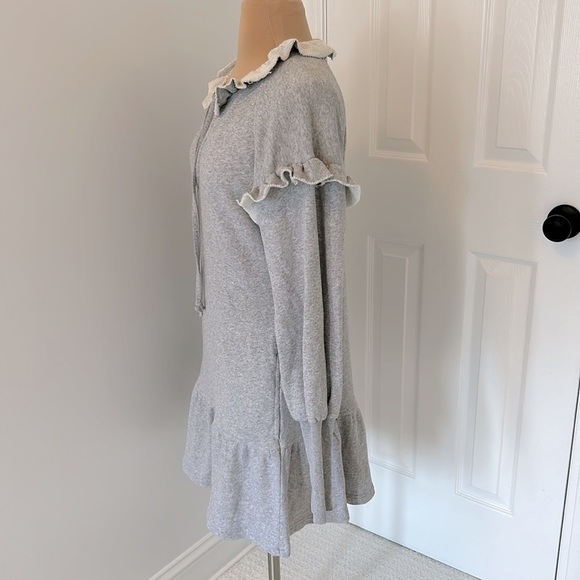 Something Navy Gray Ruffled Sweatshirt Dress - Picture 4 of 7